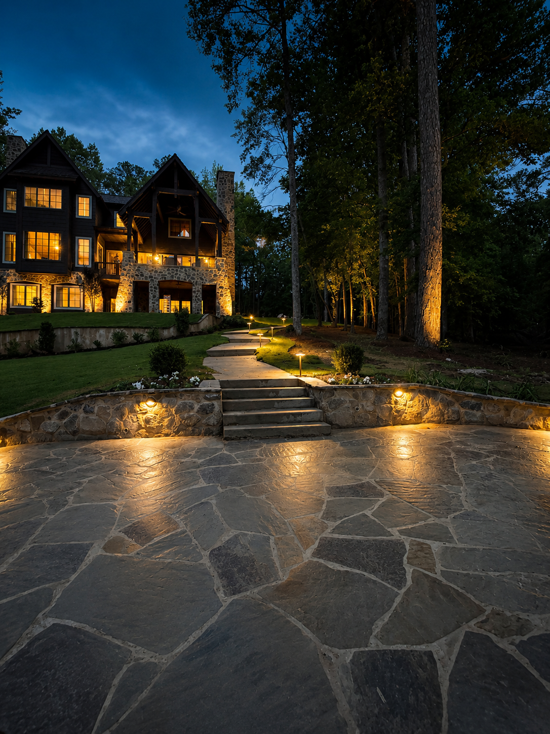 Evening Flagstone Patio